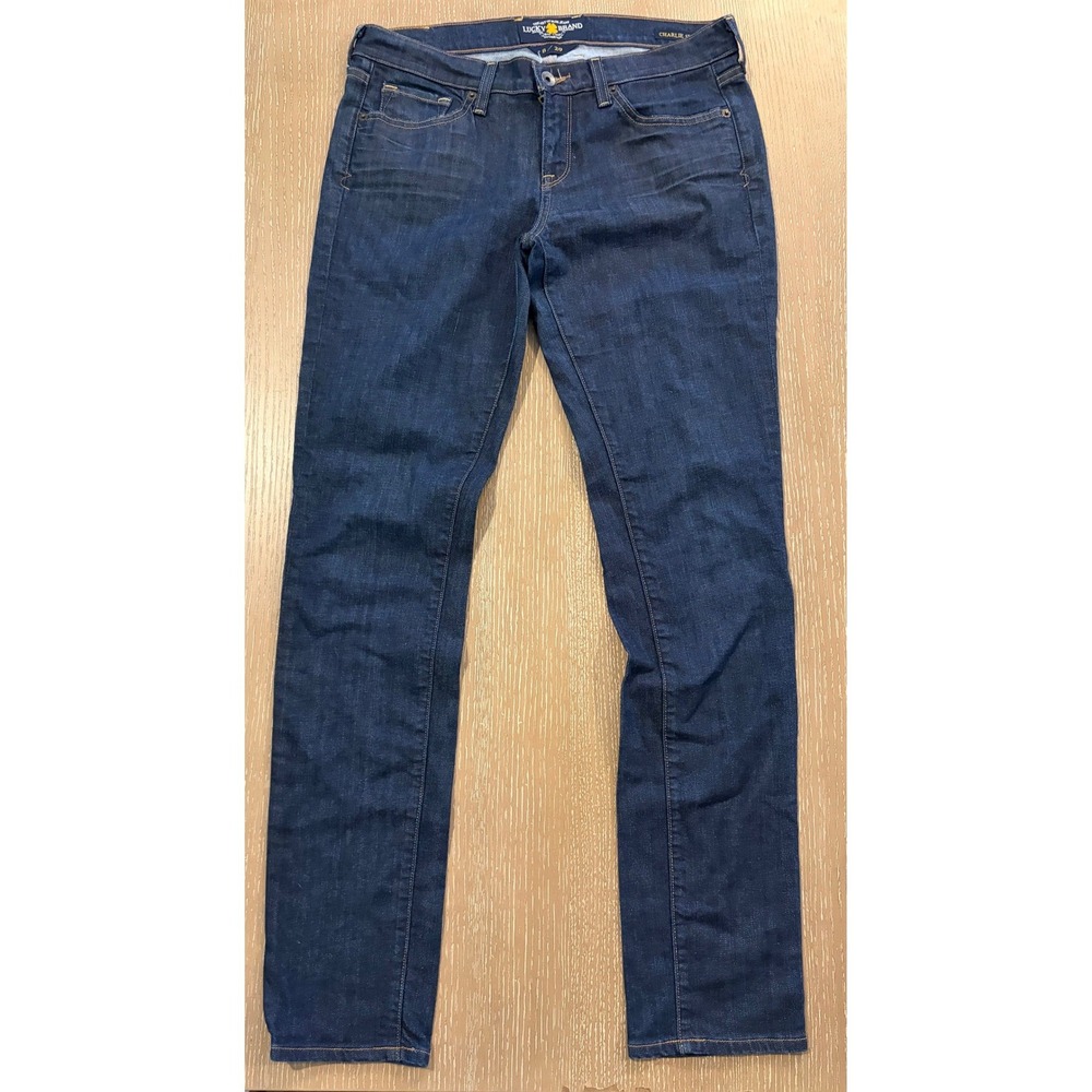 Lucky Brand Charlie Skinny Jeans Womens Size 8/29A Cotton Blend Gray Low-rise